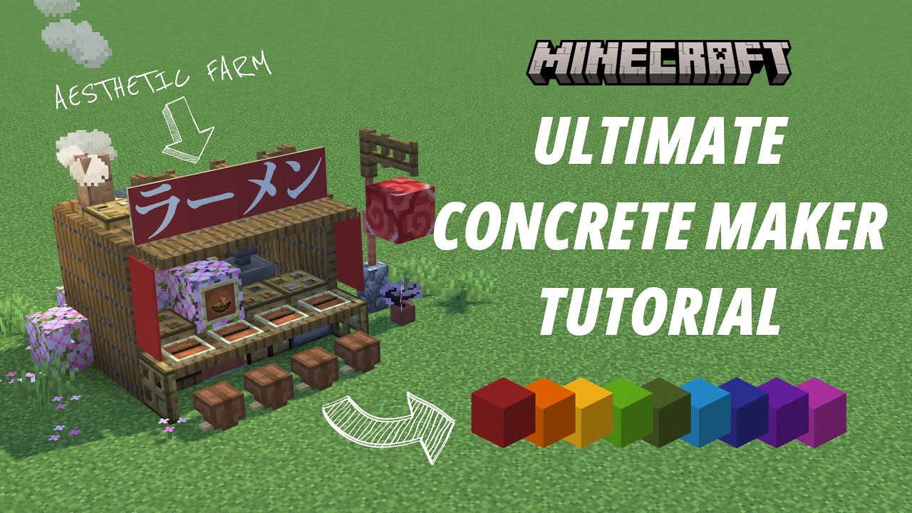 Minecraft Ultimate Concrete Maker Tutorial [Aesthetic Farm] [Java Edition] [1440p HD]