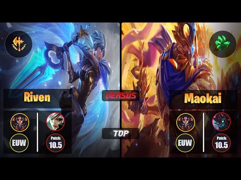 GrandMaster RIVEN [Conqueror] (Top) VS  MAOKAI - Grandmaster EUW Patch 10.5