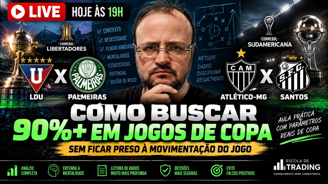 LDU x Palmeiras + Atlético-MG x Santos: Como Buscar 90%+ em Jogos de Copa