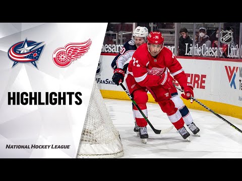 Blue Jackets @ Red Wings 3/27/21 | NHL Highlights