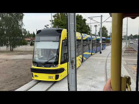 Toruń. Przejazd tramwajem Konstal 5N nową trasą tramwajową na odcinku JAR Al. Solidarności - JAR. 4K