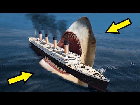 GTA 5 Megalodon Attack Titanic Movie (Titanic Sinking and Underwater Scene)  GTA 5 Mods