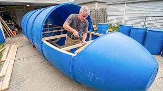 Man Transforms 8 Water Tanks into Amazing Boat | Start to Finish by @araujocaiaque