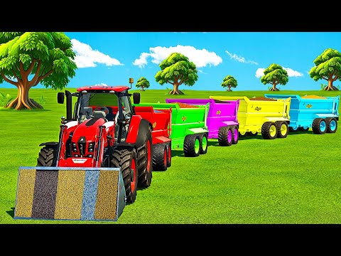 MULTI CROPS LOADING & TRANSPORTING WITH LAMBORGHINI TRACTORS! Farming Simulator 22