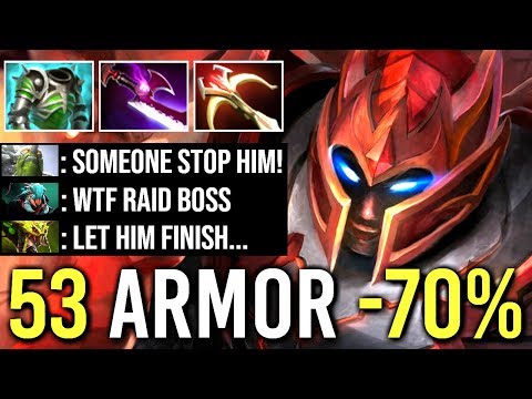 53 ARMOR -70% Damage Imba DK Destroy Paper Insane Raid Boss Gameplay Top Rank WTF Dota 2