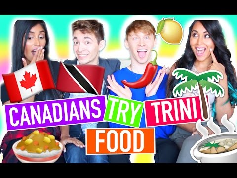 Canadians try Trini Food
