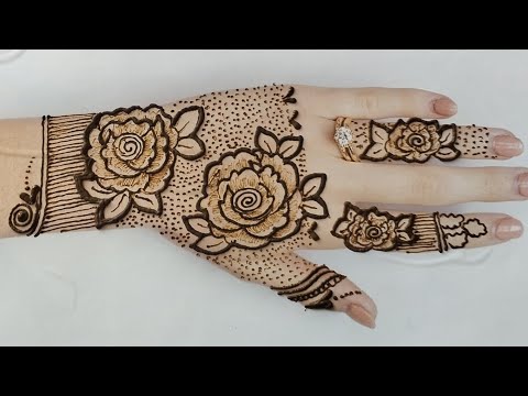 New back hand mehndi designs #2024  bridal mehndi designs # Rose mehndi designs # easy mehndi#