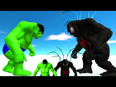 HULK GORO vs BLACK SPIDERMAN GORO STAIRS DEATH RUN - Animal Revolt Battle Simulator