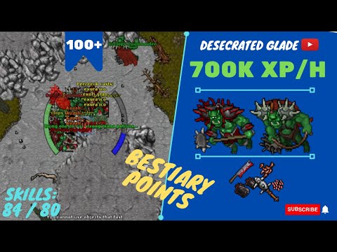 EK SOLO LVL 100+ 700K XP/H - SKILLS 84/80 - Desecrated Glade - TIBIA HUNT