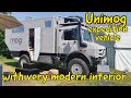 Unimog expedition vehicle with very original and contemporary internal design.