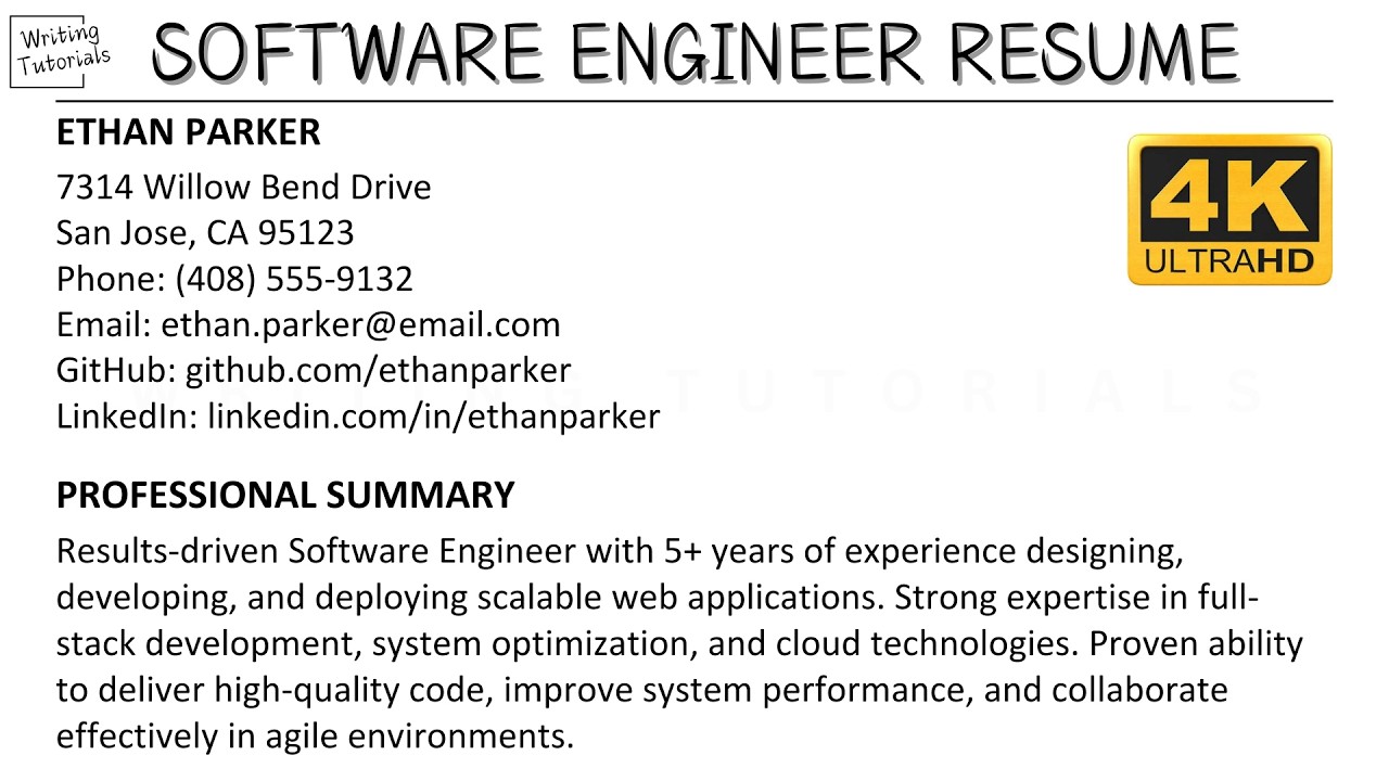 How To Write A Winning Software Engineer Resume with Sample and Explanation | Writing Tutorials