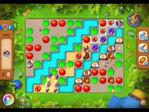 GardenScapes Level 3114 no boosters (22 moves)
