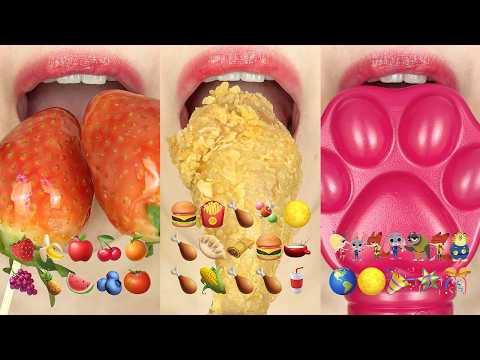 asmr DANGBEE (TIKTOK COMPILATION) 1HOUR EMOJI FOOD CHALLENGE MUKBANG 1시간 틱톡 이모지 먹방 eating sounds