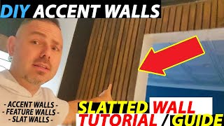 DIY Slatted Wall / Accent Walls: Create a Modern Feature Wall with Solid Wood & Wallpaper!