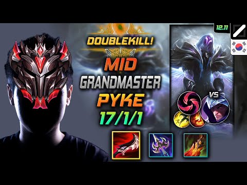 천상계 미드 파이크 드락 칼날비 - GrandMaster Pyke Mid vs Talon - 롤 KR 12.11