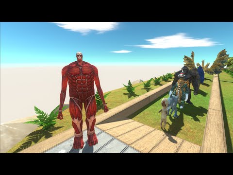 COLOSSAL TITAN VS GHIDORAH DEATH RUN - Animal Revolt Battle Simulator