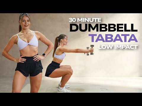 30 MIN CALORIE KILLER DUMBBELL TABATA WORKOUT- Low Impact | Intermediate Full Body Workout