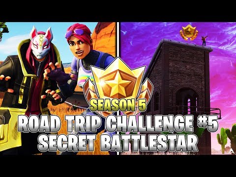 SECRET BATTLESTAR LOCATION! Week 5 Road Trip Challenges (Fortnite Season 5)