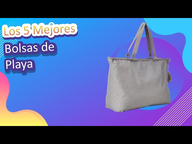 Vídeo relacionado con DonDon Bolso de playa grande impermeable con cremallera Rayas azul claro