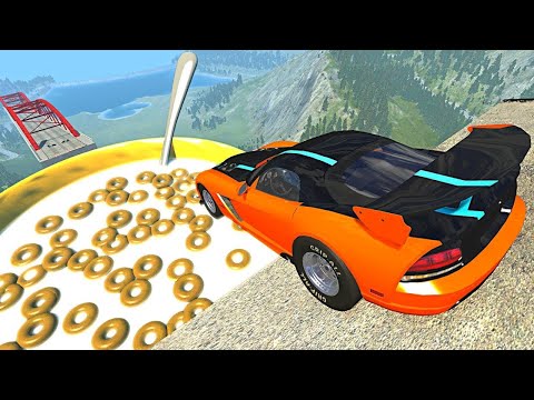Open Bridge Crashes over Pool of Hungry Sharks - Beamng.drive👑🔥😈👑