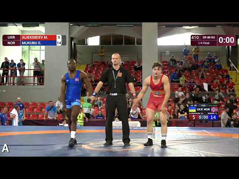 1/4 GR - 80 kg: M. ALIEKSIEIEV (UKR) v. E. MUKUBU (NOR)