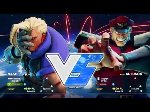 Gagapa ( M.Bison ) VS niine90 ( Nash ) HD 1080p - Street Fighter 5