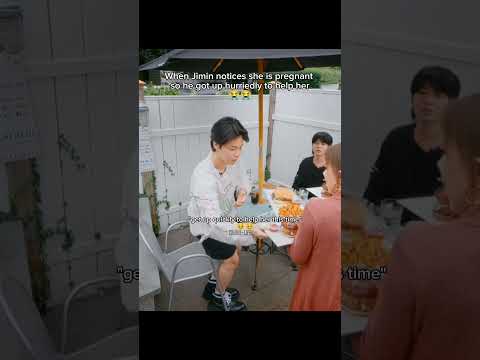 when Jimin notices she is pregnant🥹 He is such a gentleman 💗 #bangtan #jimin #bts #shorts