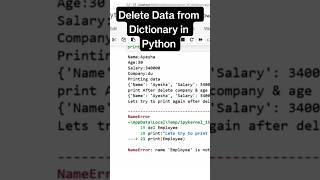 How to Delete Data from a Python Dictionary  #python #ai