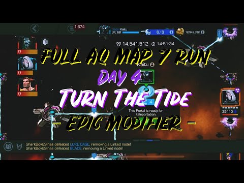 AQ MAP 7 Full Run - Turn The Tide Epic Modifier! - Marvel Contest of Champions