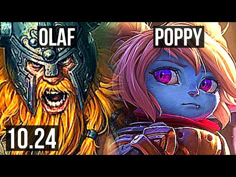 OLAF vs POPPY (TOP) | Quadra, 1.3M mastery, 11/4/10, Dominating | KR Diamond | v10.24