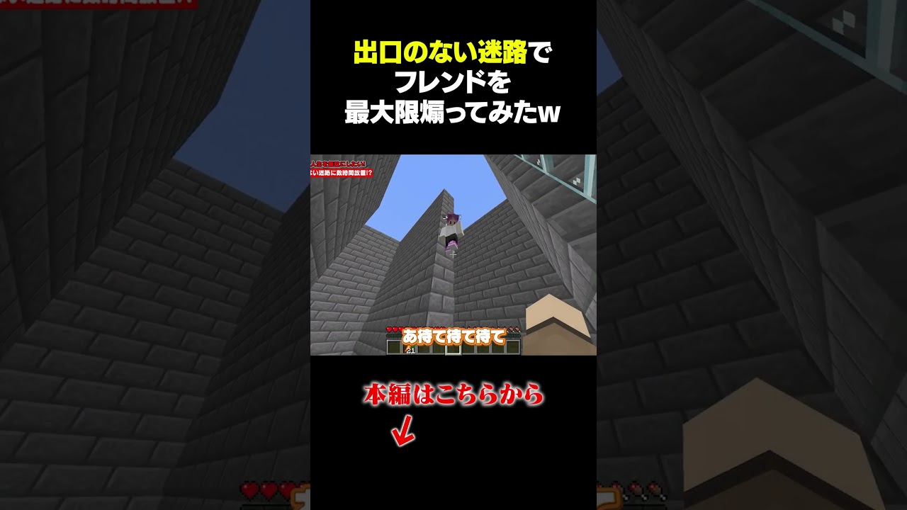 出口のない迷路で友達を最大限煽ってみたww #マイクラ