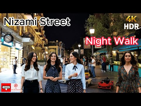 BAKU Night Life | Nizami Street Walking Tour | 🇦🇿 4K HDR