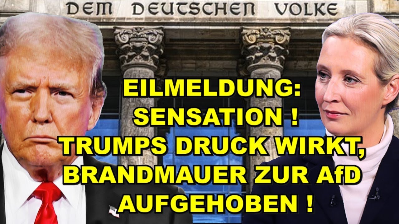 EIL: TRUMP WIRKT! AfD-Brandmauer FÄLLT!