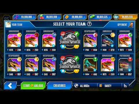 AMPHIBIAN LEVEL 1000+ BATTLE SUPER MODs 999+ | JURASSIC WORLD THE GAME