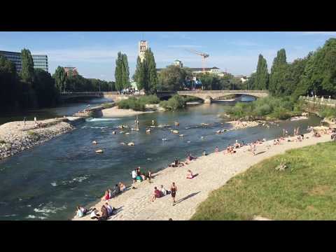 Baden an der Isar im Hochsommer 2018 - Impressionen aus München