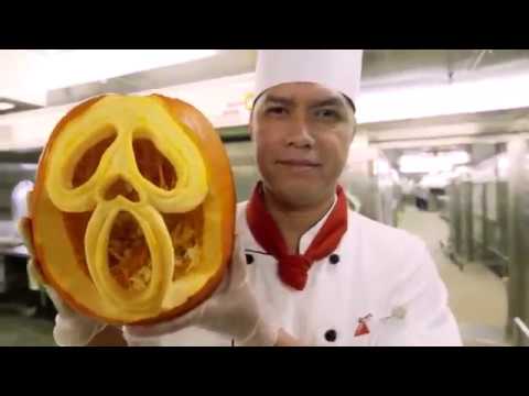 Thumbnail for Pumpkin carving for Halloween on board a Carnival ship!   YouTube