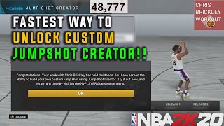 THE *NEW* FASTEST WAY TO UNLOCK CUSTOM JUMPSHOT CREATOR IN NBA 2K20! BEST JUMPSHOT IN NBA 2K20!