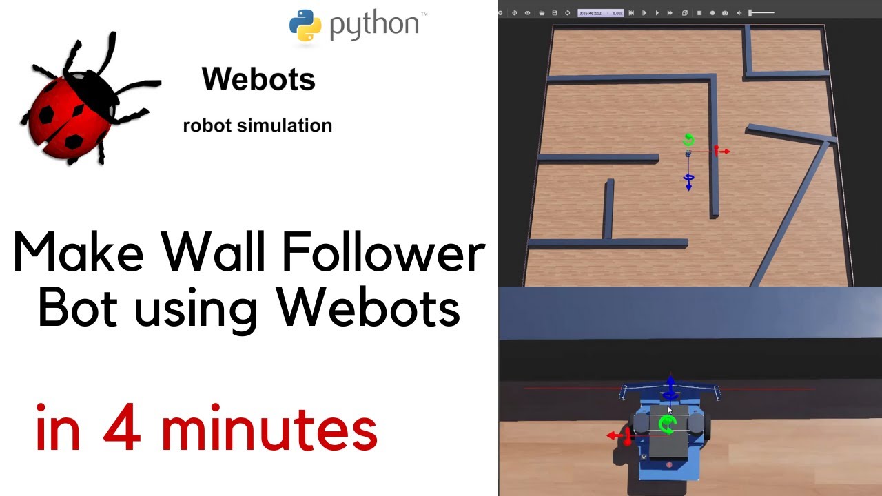 Make Wall Follower Bot Using Webots in 4 minutes.