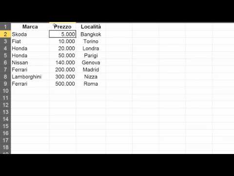 Tutorial Excel ita lezione 4- Filtro ed Ordinamento