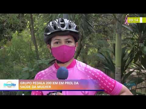 Grupo de mulheres ciclistas realiza atividade em apoio í  causa do Outubro Rosa 23 10 2020