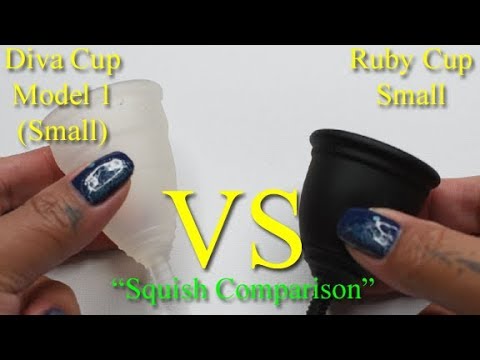 Diva Cup Model 1 vs Ruby Cup SM - Menstrual Cup Squish