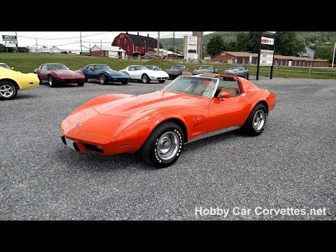 1976 Orange Flame Corvette 4 Speed Manual For Sale Video