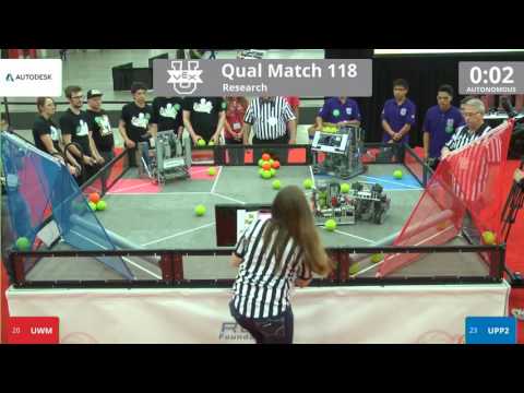 VEX Worlds 2016 - VEX U - Research - Qual 118 (UWM) 133 vs 90 (UPP2)