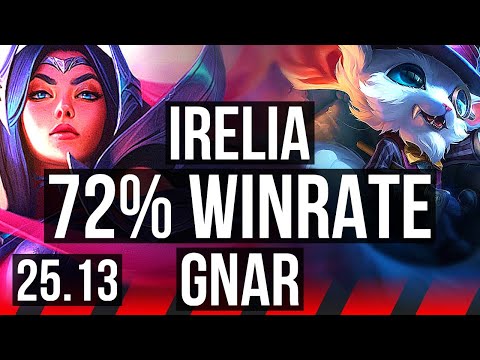 IRELIA vs GNAR (TOP) | 11 solo kills, 72% winrate, 11/1/1, Legendary | VN Challenger | 25.13