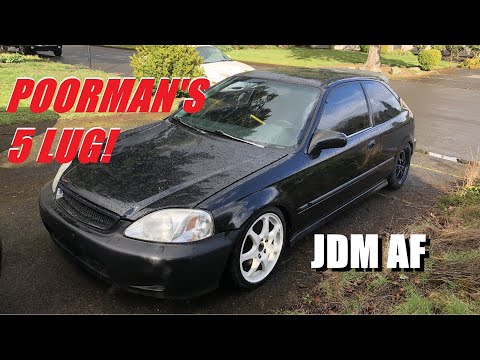 Honda Civic EK Budget 5-Lug conversion!