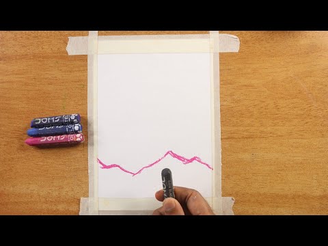 Beautiful moonlight scenery drawing with oil pastels - step by step