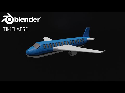 Blender Timelapse Modeling A Low Ploy Airplane - 3D Speed modeling