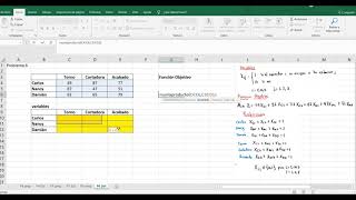 Solución en Excel Solver. Asignación de operadores. Problema 6. (2/2)