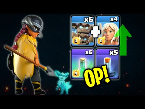 INSANE Meteor Golem Spam Attack with Totam spell RC Charge + x5 invis | Clash of Clans