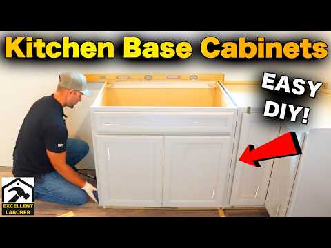 How To Install Kitchen Base Cabinets | EASY DIY for BEGINNERS!